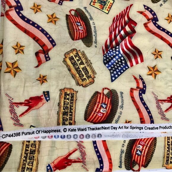 Pursuit of Happiness by Kate Ward Thacker Americana Patriotic Fabric 1 Yard - Picture 10 of 13